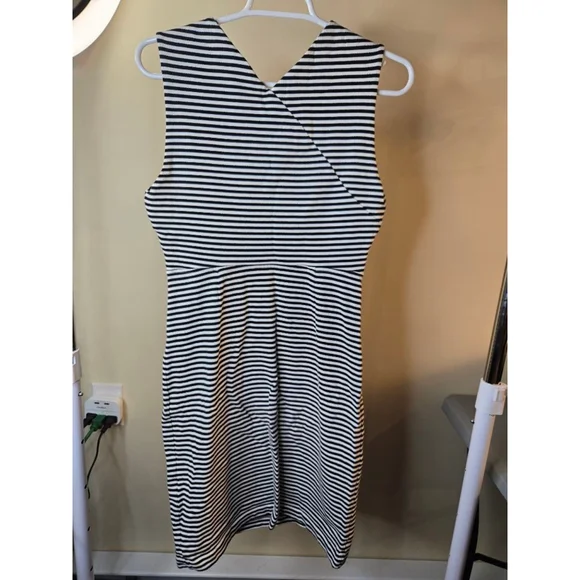 Women's Kate Spade Saturday Black White Striped Mini Dress S - Picture 5 of 9